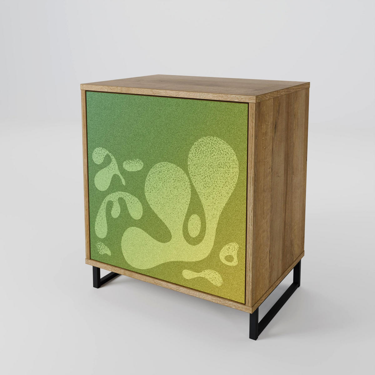 SIDEBOARD IRREGULAR BLUE, Eichefarben, 57,5x42x75,5 cm, Goldfarbene Metallfüße - Eichefarben/Goldfarben, Holzwerkstoff/Metall (57.5/75.5/42cm) - SpaceRebels