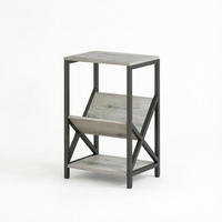 BEISTELLTISCH 3 Ebenen Dunkelgrau/Schwarz 40/30/61 cm - Schwarz/Grau, Holzwerkstoff/Metall (40/30/61cm)