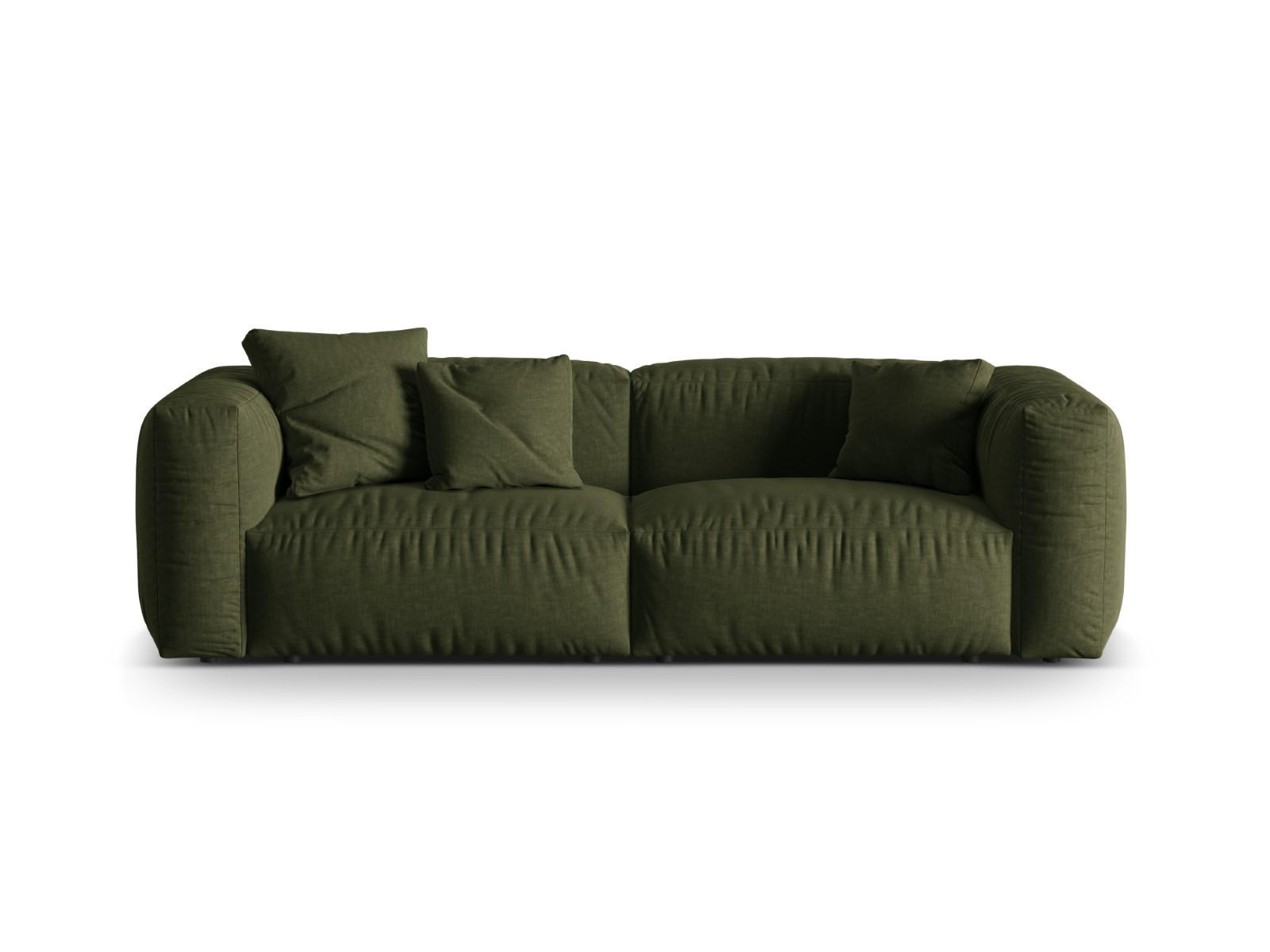 SOFA modular Martina aus strukturiertem Stoff grün 3 Sitzplätze - Grün, Textil (106/75/240cm) - Micadoni