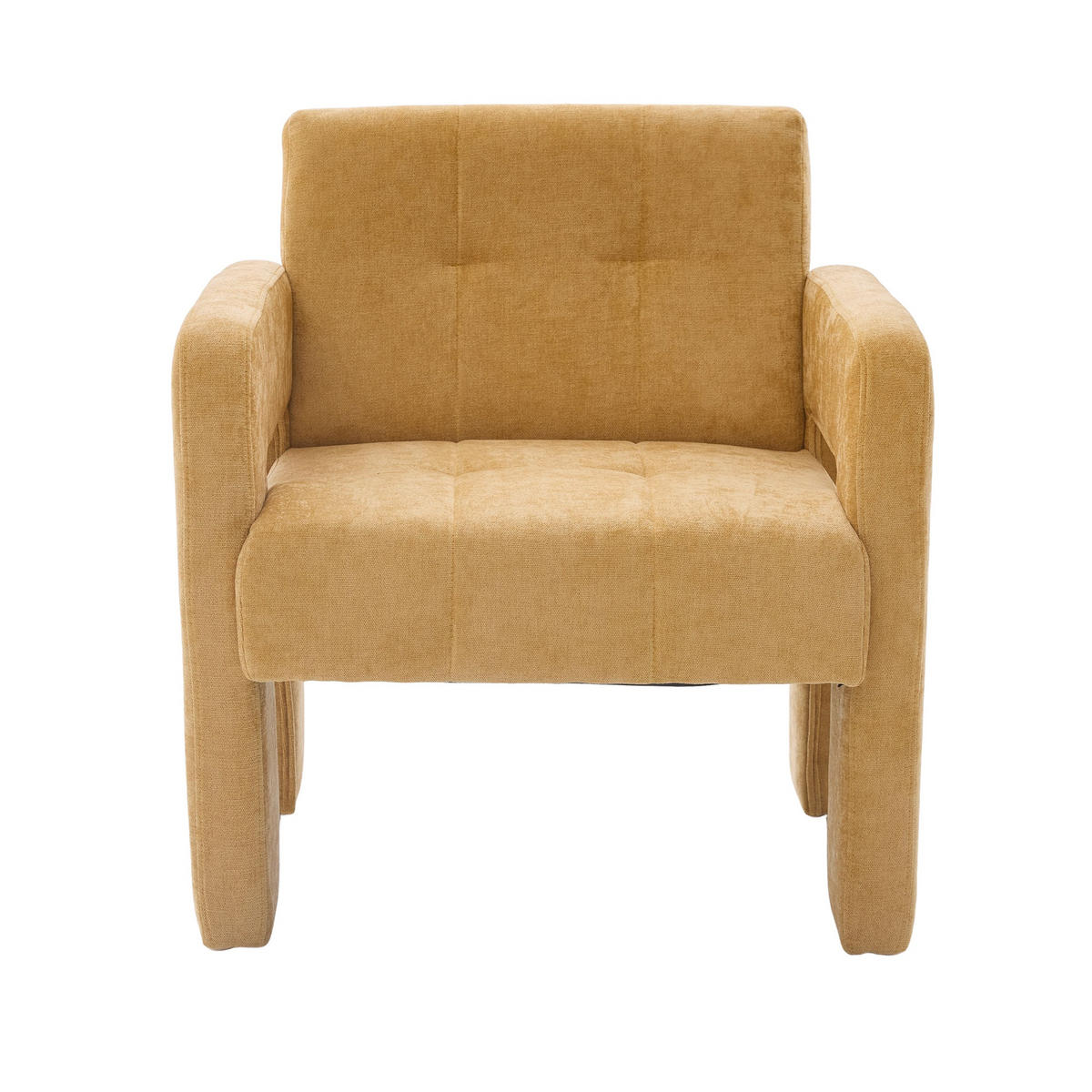 SESSEL Einzelner Sessel,dicke Polsterung,Chenille,Gelb - Gelb, Textil (67.5/74.5/69cm) - LVHOM