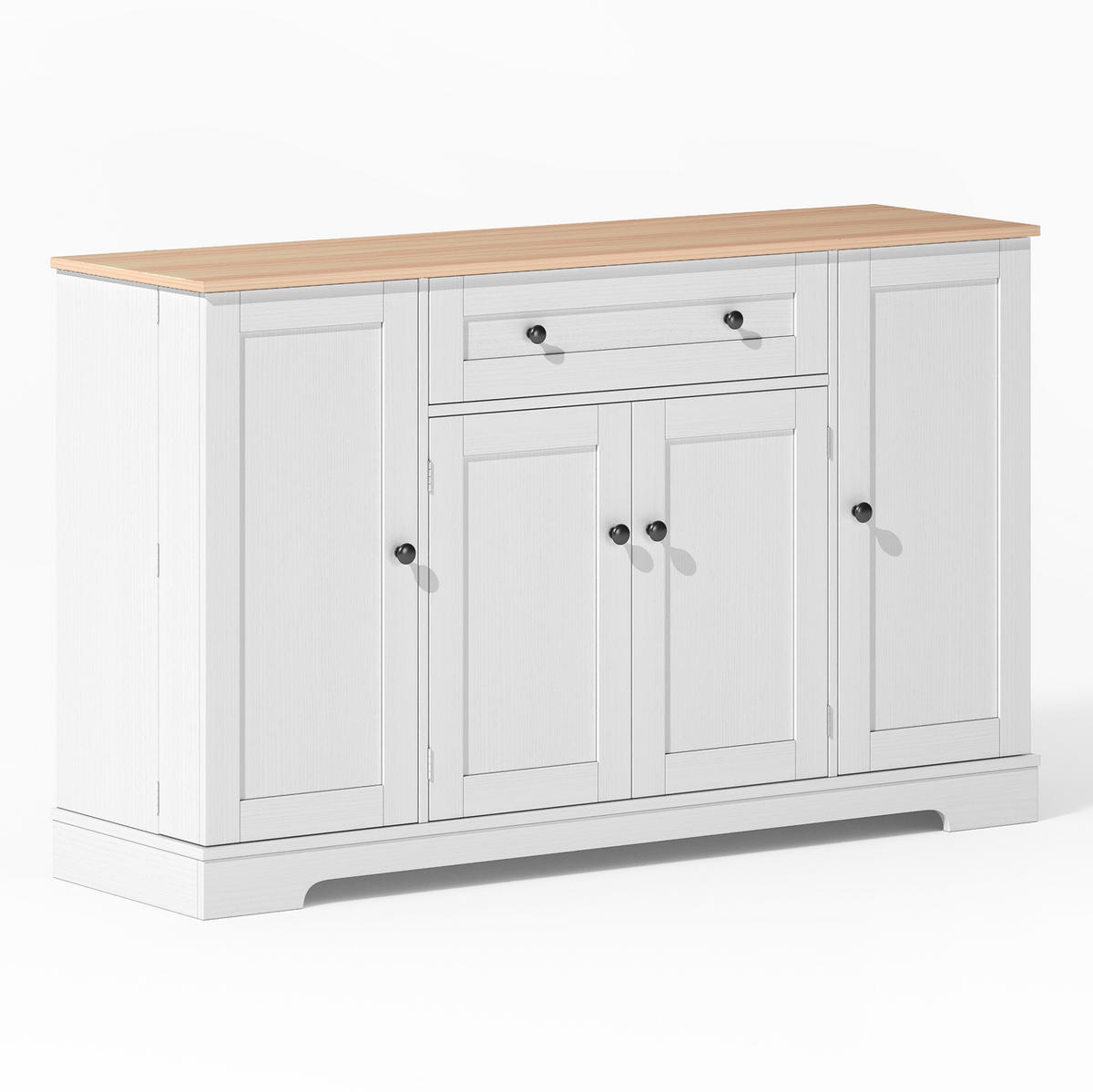 KÜCHENBUFFET 138/40/85 cm Natur/Weiß aus MDF mit verstellbaren Einlegeböden - Naturfarben, Holzwerkstoff (138/85/40cm) - OKWISH