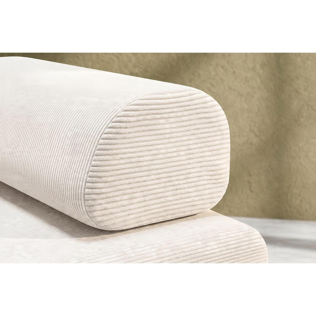 2-3-SITZER-SCHLAFSOFA aus weißem Cord - Weiß, Textil (95/70.5/190cm) - Kimo