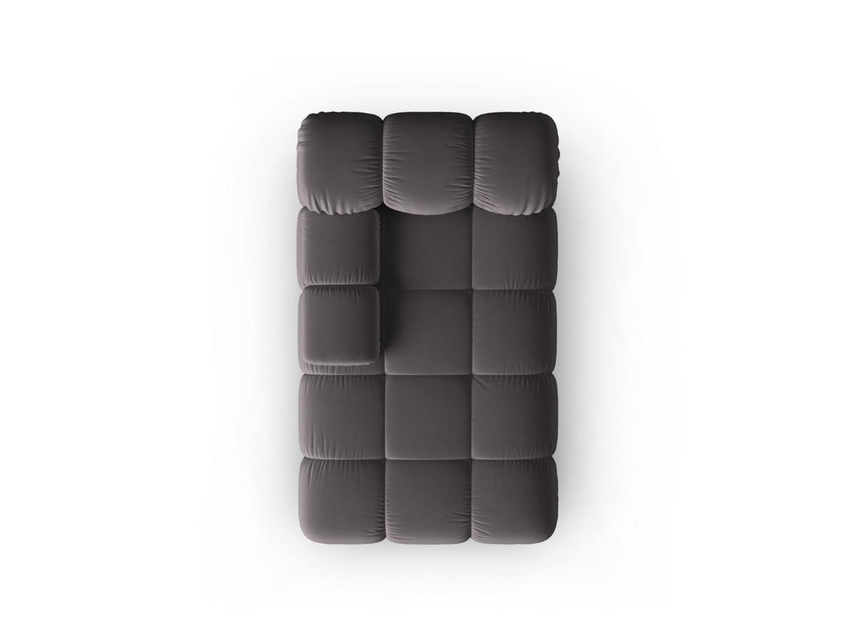 CHAISELONGUE links Bellis aus Samt dunkelgrau - Dunkelgrau, Textil (97/62/157cm) - Micadoni