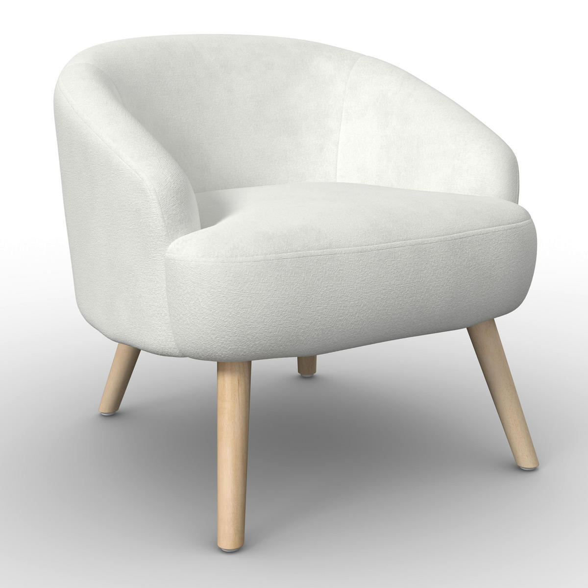 SESSEL Sonja Chenille Weiß - Weiß, Holz (71/66/70cm) - Bessagi Home