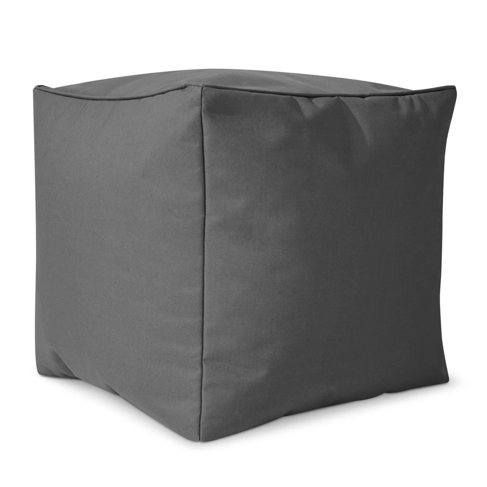 SITZSACK-HOCKER Pouf "Cube" 40x40x40cm - Grau, Textil (40/40/40cm) - Green Bean