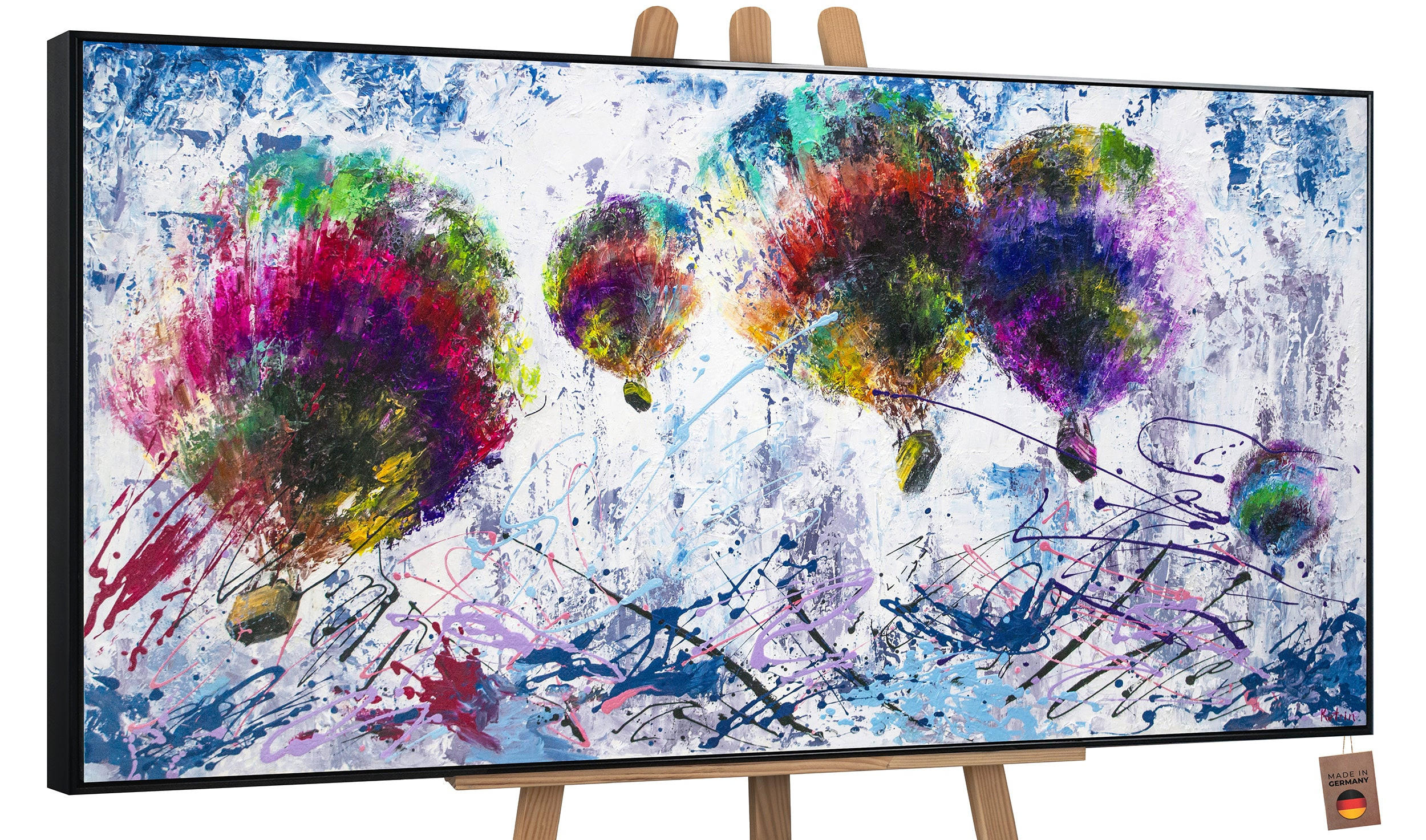 GEMÄLDE Freiflug Schattenfugenrahmen Schwarz 140x70 cm - Schwarz, Holz (140/70cm) - YS-art gallery