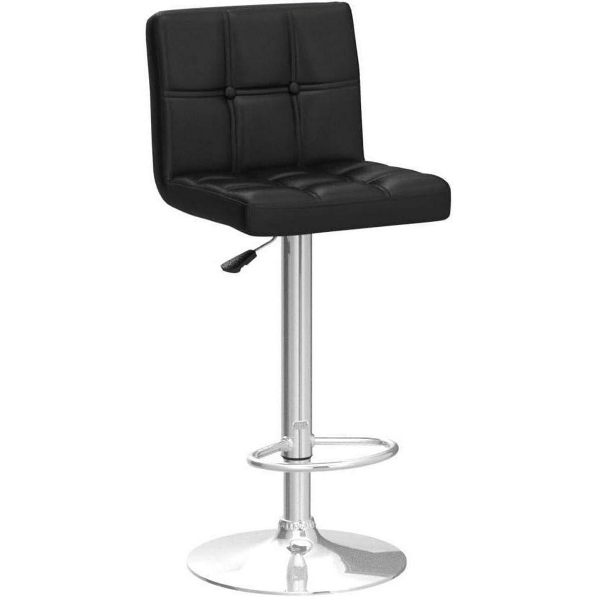 BARHOCKER 2er-Set Kunstleder Schwarz höhenverstellbar - Schwarz, Kunststoff (40/112/38cm)