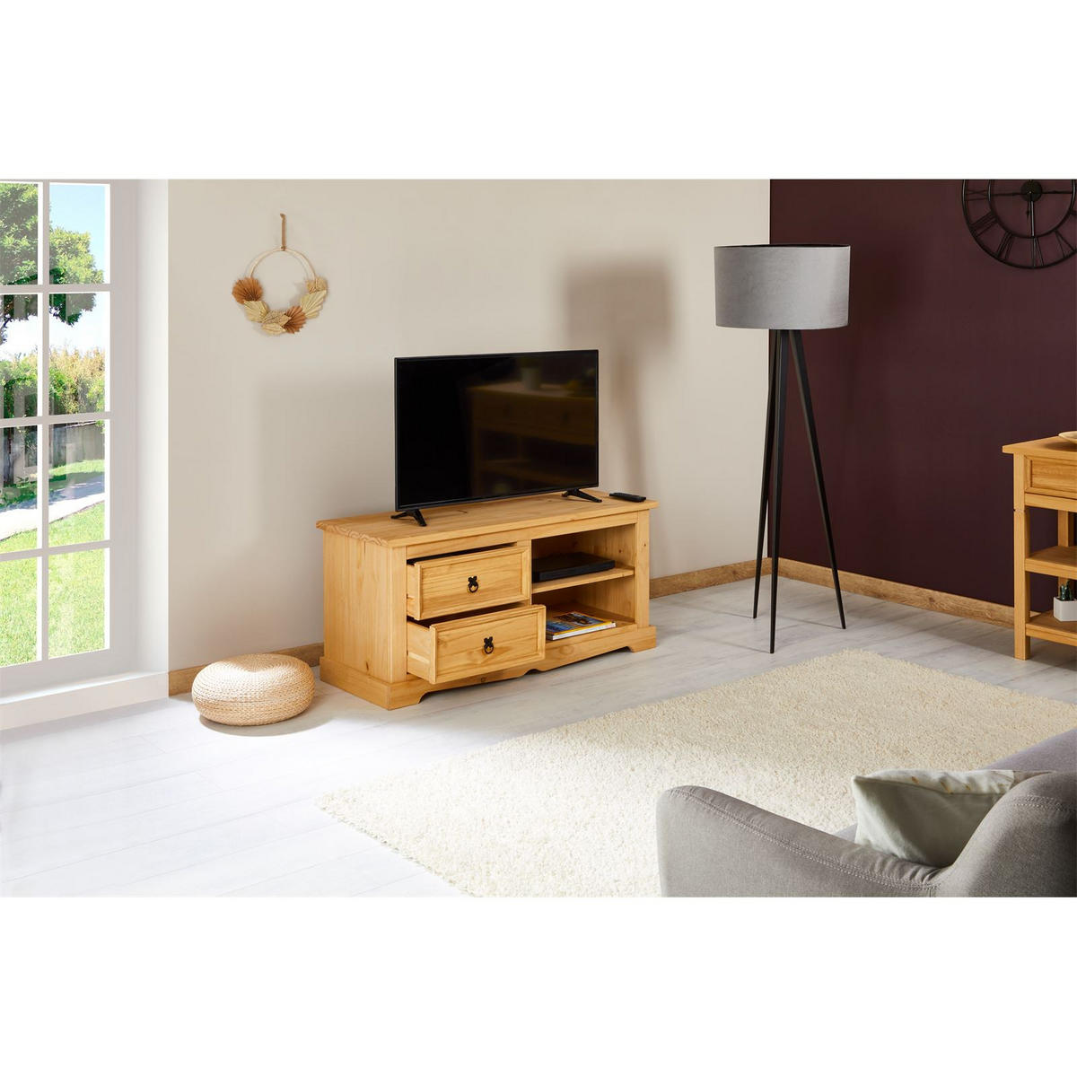 LOWBOARD TEQUILA - Naturfarben, Holz (120/55/45cm) - IDIMEX