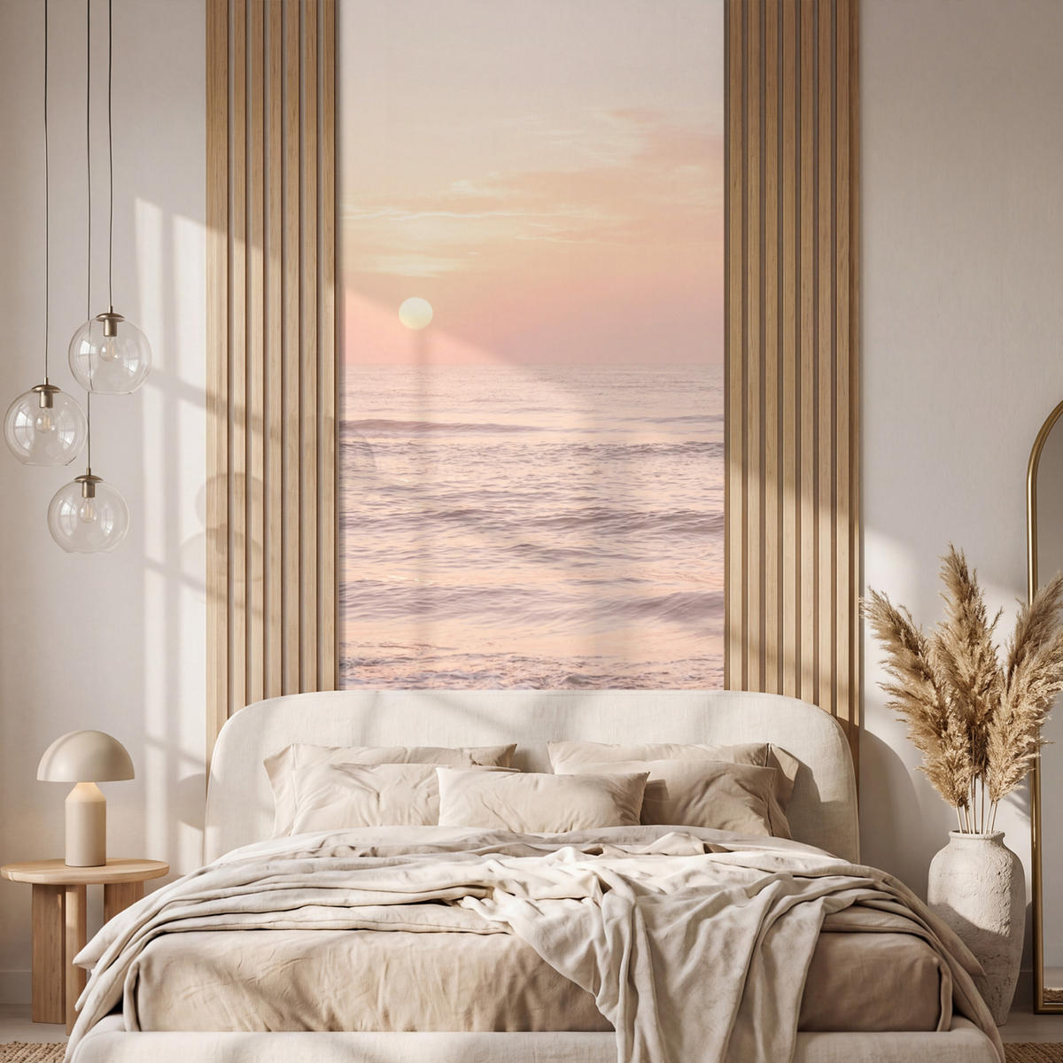 TAPETE - Sonne - Strand - Rosa - 100x260 cm - Hellrosa, Papier (100/260cm) - OnlyWow