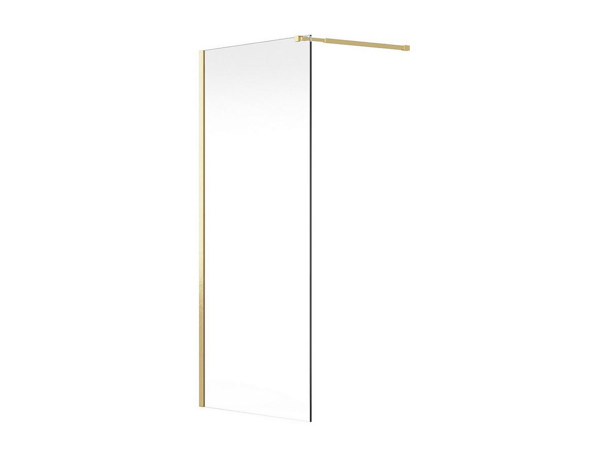 DUSCHTRENNWAND Seitenwand italienische Dusche - 140 x 200 cm - Goldfarben - DAREN - Goldfarben, Metall (140/200cm) - Vente-Unique