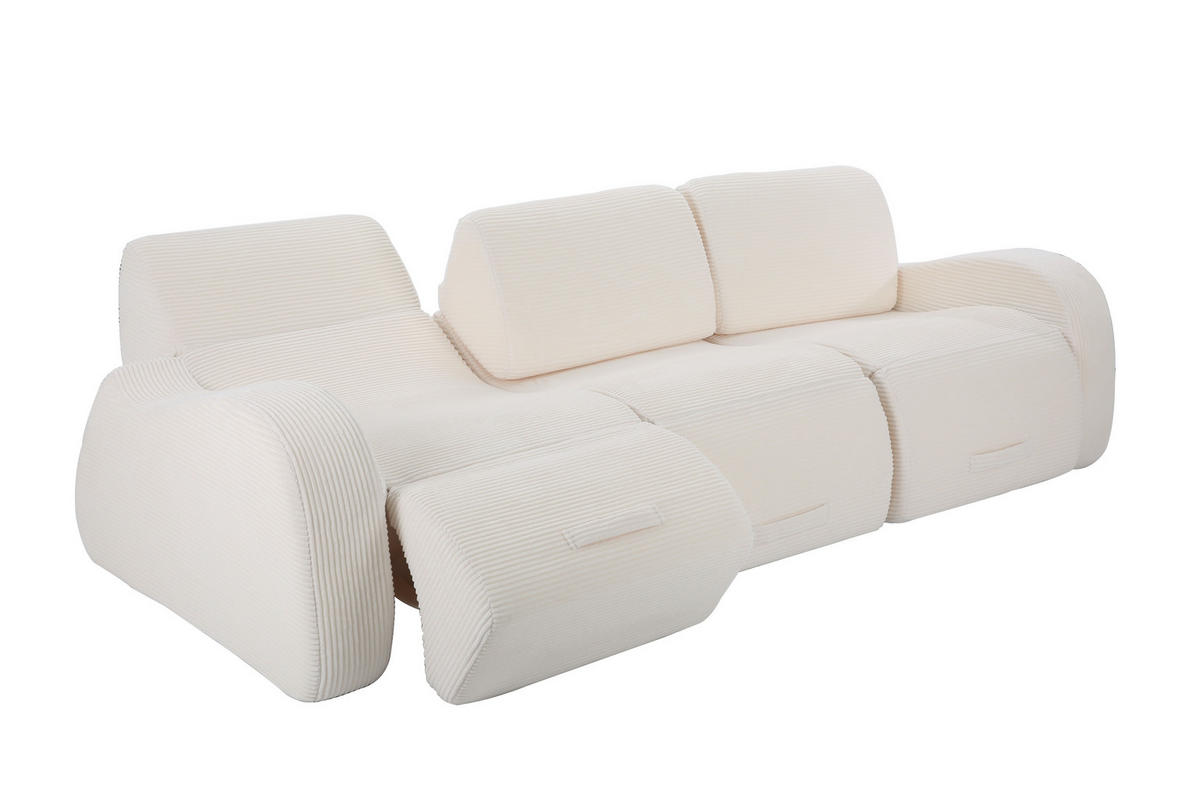 ECKSOFA 247/115/76 cm Beige mit Schlaffunktion - Beige, Textil (115/247cm) - Oxeza