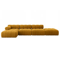 ECKSOFA modulares Sofa Lizur-L2 - 380x160x70 cm Senfgelb Cord - Currygelb, Holzwerkstoff/Textil (380/160cm) - ALTDECOR