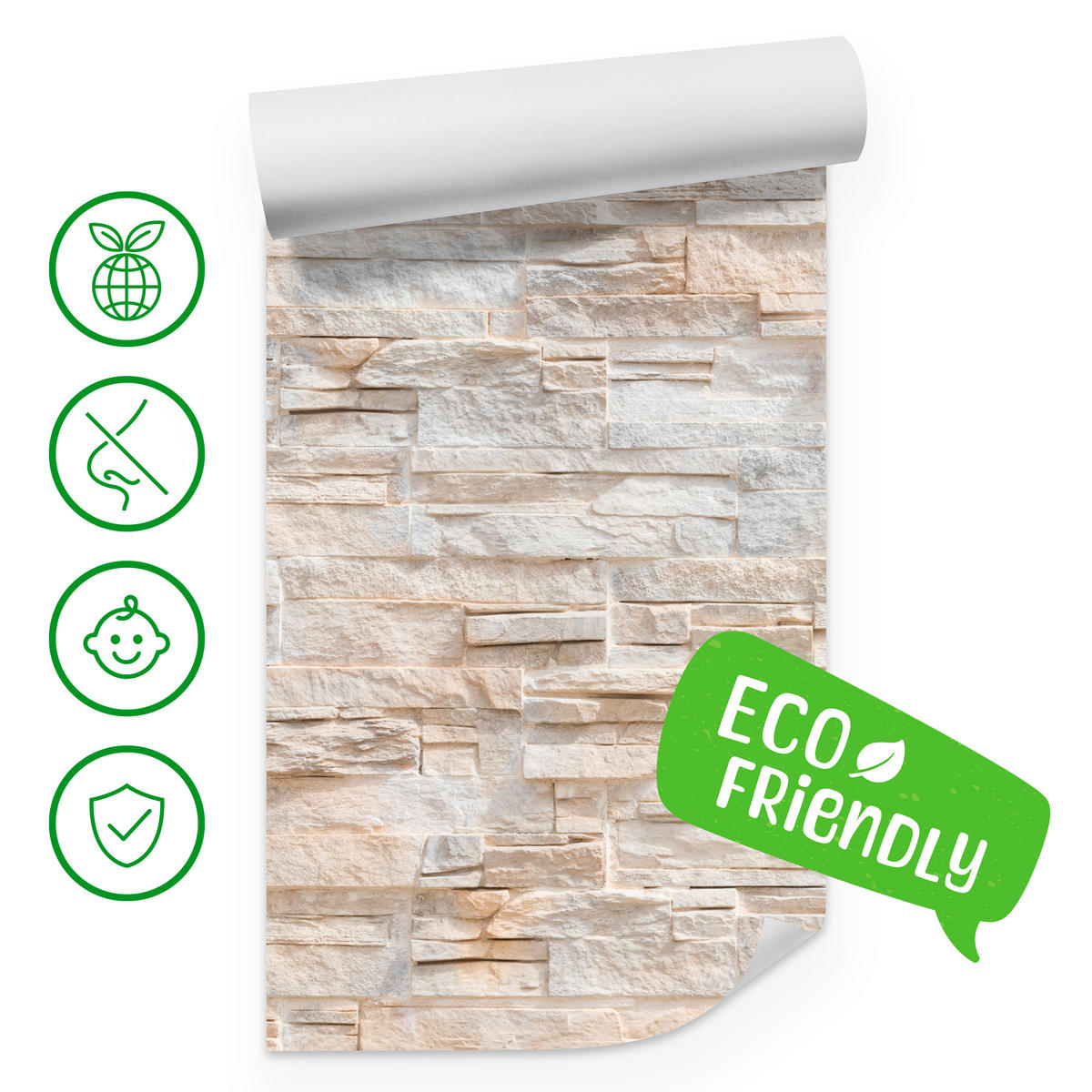 FOTOTAPETE für Wohnzimmer Beige Ziegel Rustikal Wand 300x210 - Beige/Braun, Papier (300/210cm) - Muralo