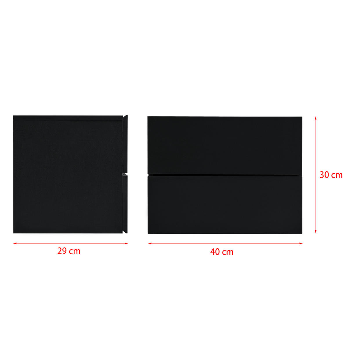 WANDREGAL Ampfing - Schwarz, Holzwerkstoff (40/30/29cm) - [en.casa]