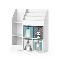 KINDERREGAL Luigi Weiß 100.4 x 114.2 cm mit 4 Faltboxen (grau) - Weiß, Holzwerkstoff (100.4/114.2/30.9cm) - Vicco