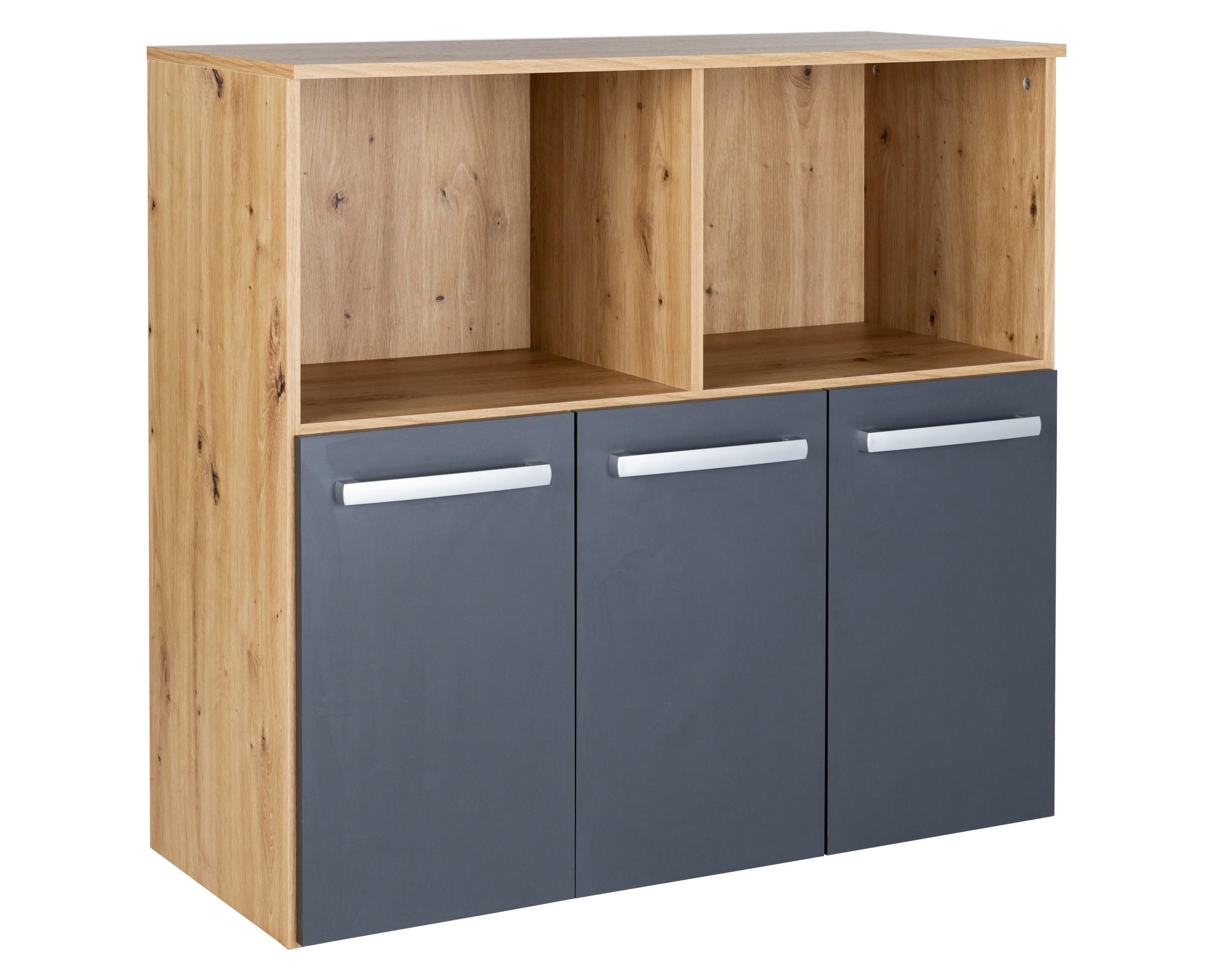 SPIELZEUGREGAL Alessio mit 3 großen Schubkästen - Anthrazit/Silberfarben, Holzwerkstoff/Kunststoff (99/92/42cm) - arthur berndt