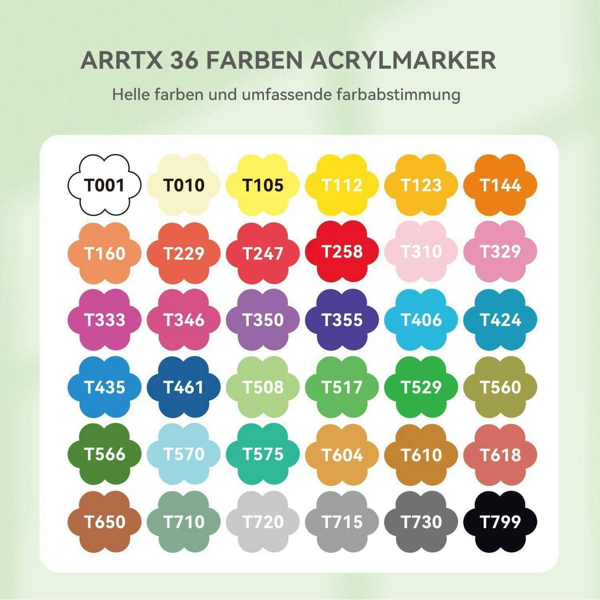 ACRYLMALSTIFTE Set 36 Farben Pinselspitze wasserfest - Multicolor, Kunststoff (9.7/22.8/15cm)