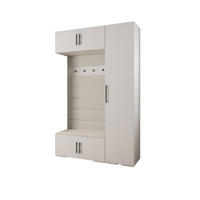 GARDEROBEN-SET 236,7/150/47 - Schwarz/Weiß, Holz/Kunststoff (150/236.7/47cm) - Abiks Möbel