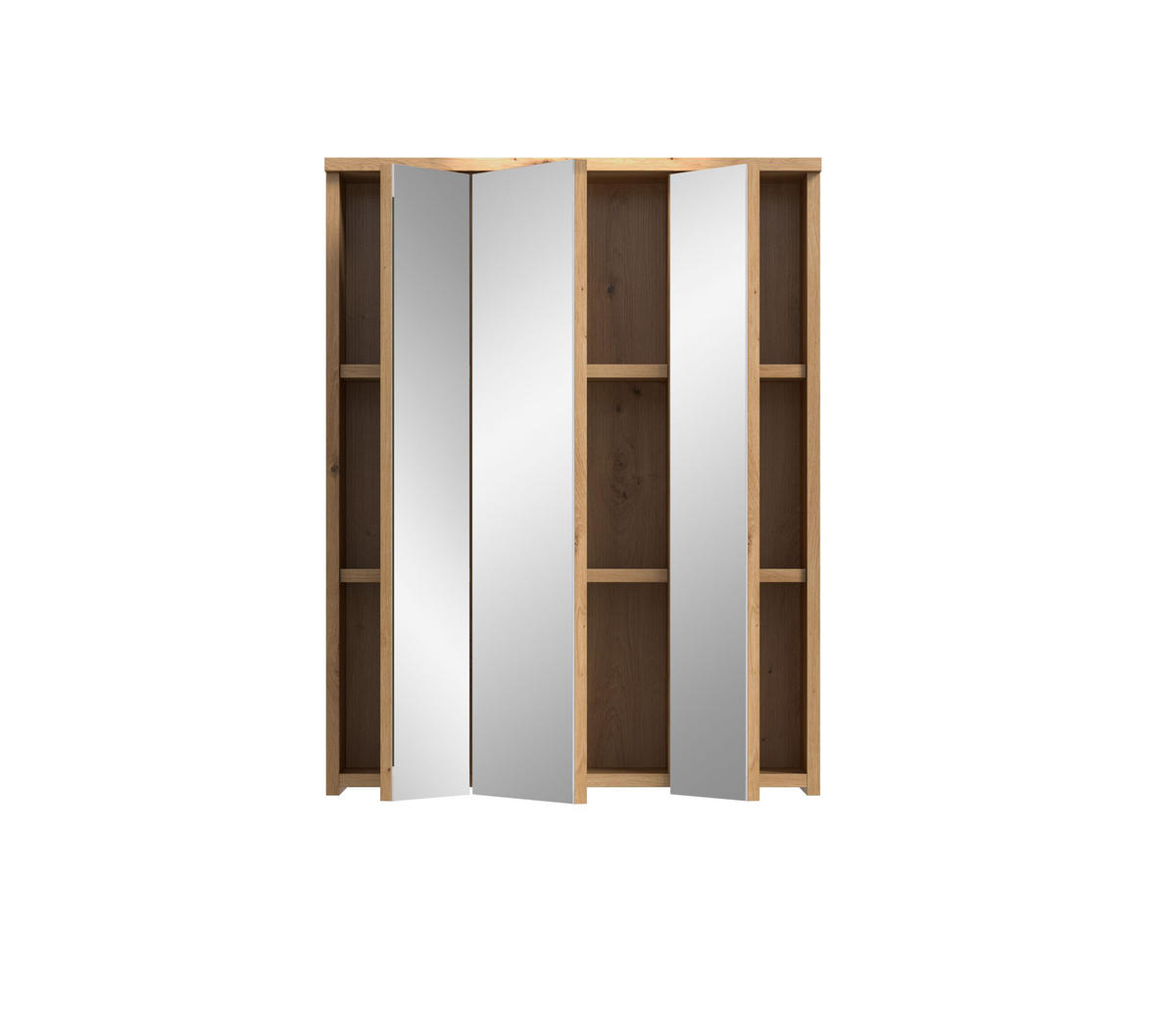 SPIEGELSCHRANK Flint Bad in Rauchsilber Nachbildung und Spiegelglas B/H/T: 60x77x21 cm - Eiche Artisan, Holz (60/77/21cm) - Homes & Jones