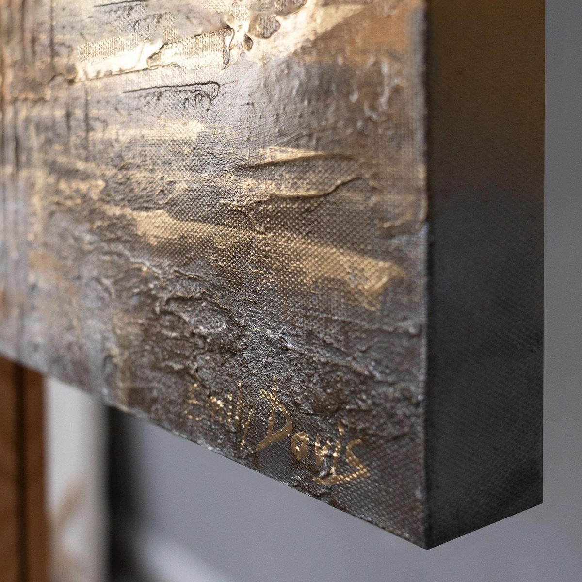 GEMÄLDE Goldene Brandung auf Keilrahmen 115x50 cm - Multicolor, Holz (115/50cm) - YS-art gallery