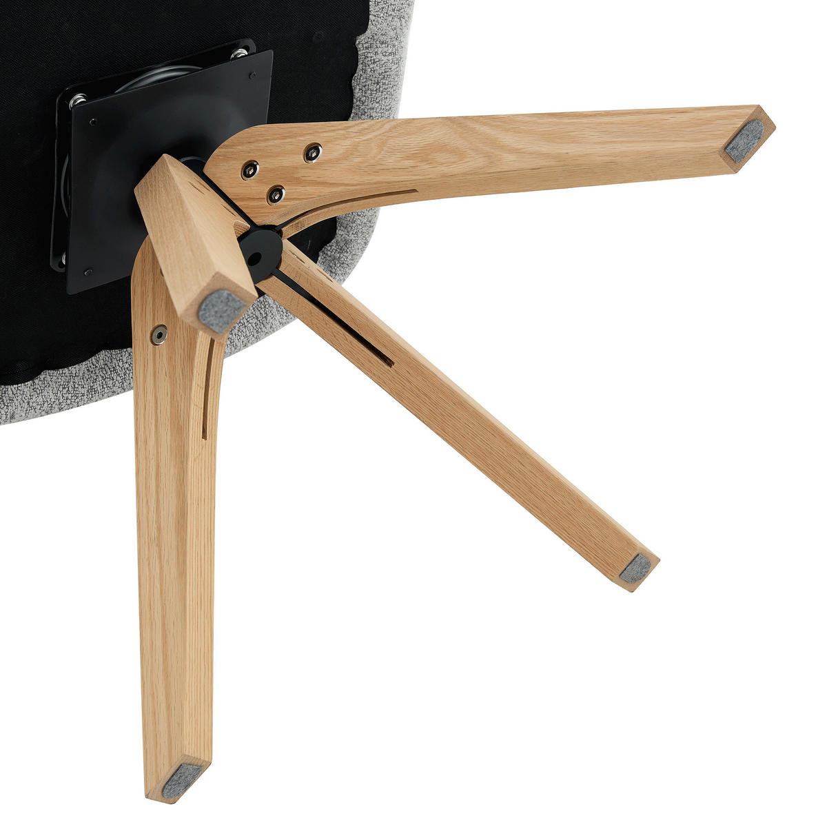 ESSZIMMERSTÜHLE 360° drehbar 2er-Set Hellgrau Massivholz - Hellgrau, Holz (51/85/53cm) - Meubliv