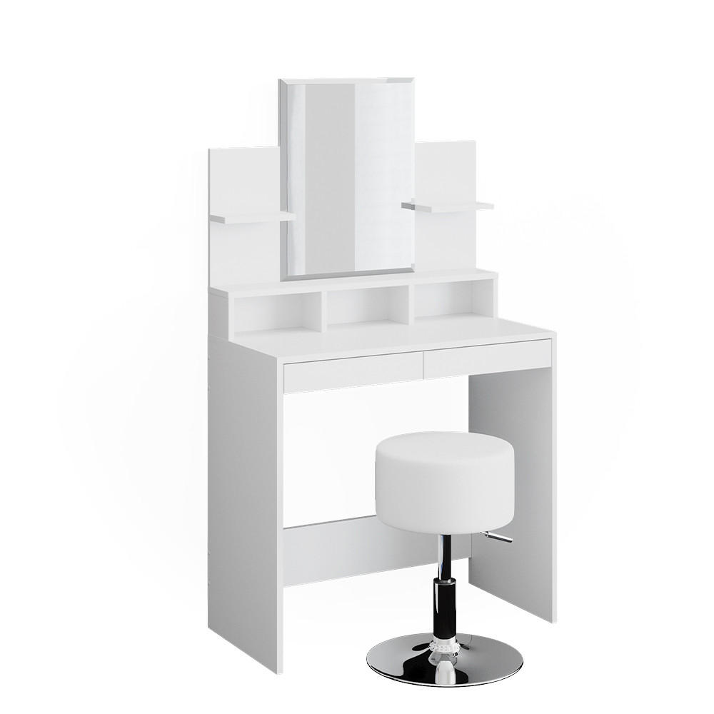 SCHMINKTISCH Ania Weiß 80 cm mit Hocker - Weiß, Holzwerkstoff (80/139.6/40cm) - Vicco