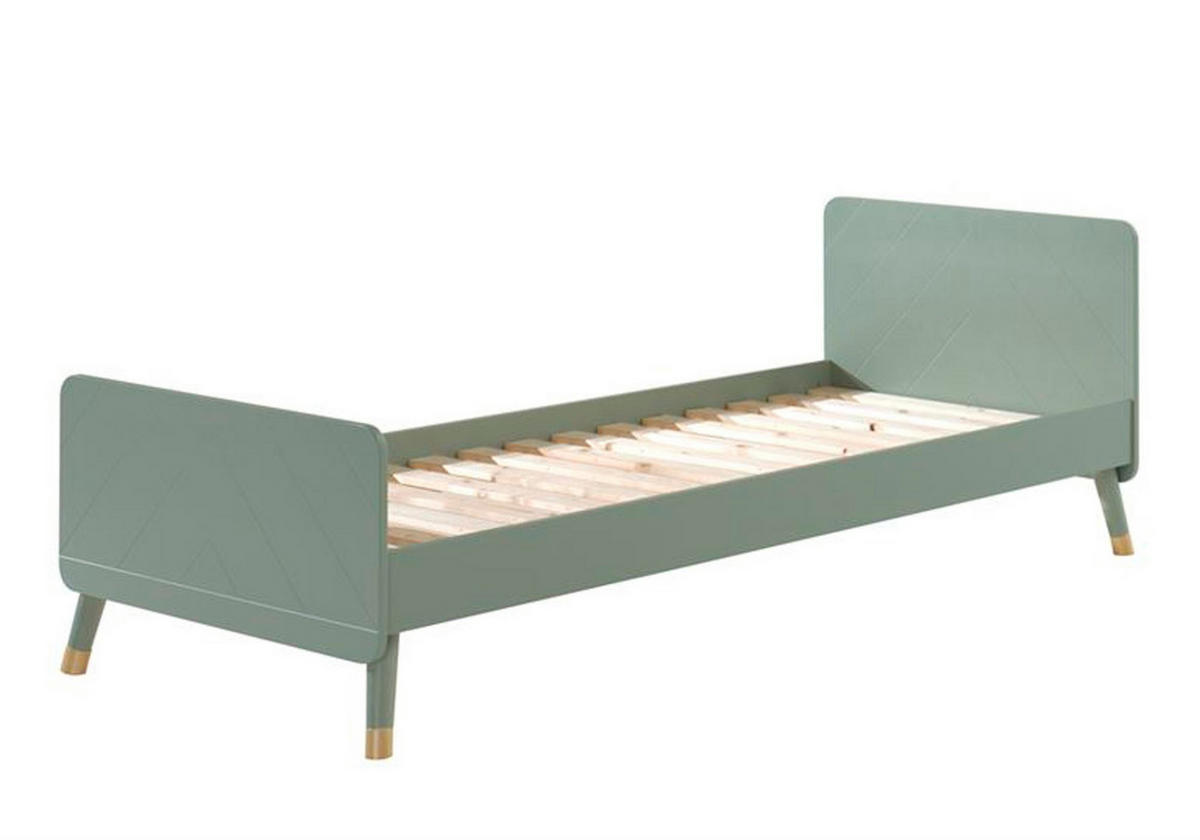 EINZELBETT Kamillah 204x74x95 aus MDF in Olive Grün - Grün, Holzwerkstoff (90/200cm) - 58aufmkessel