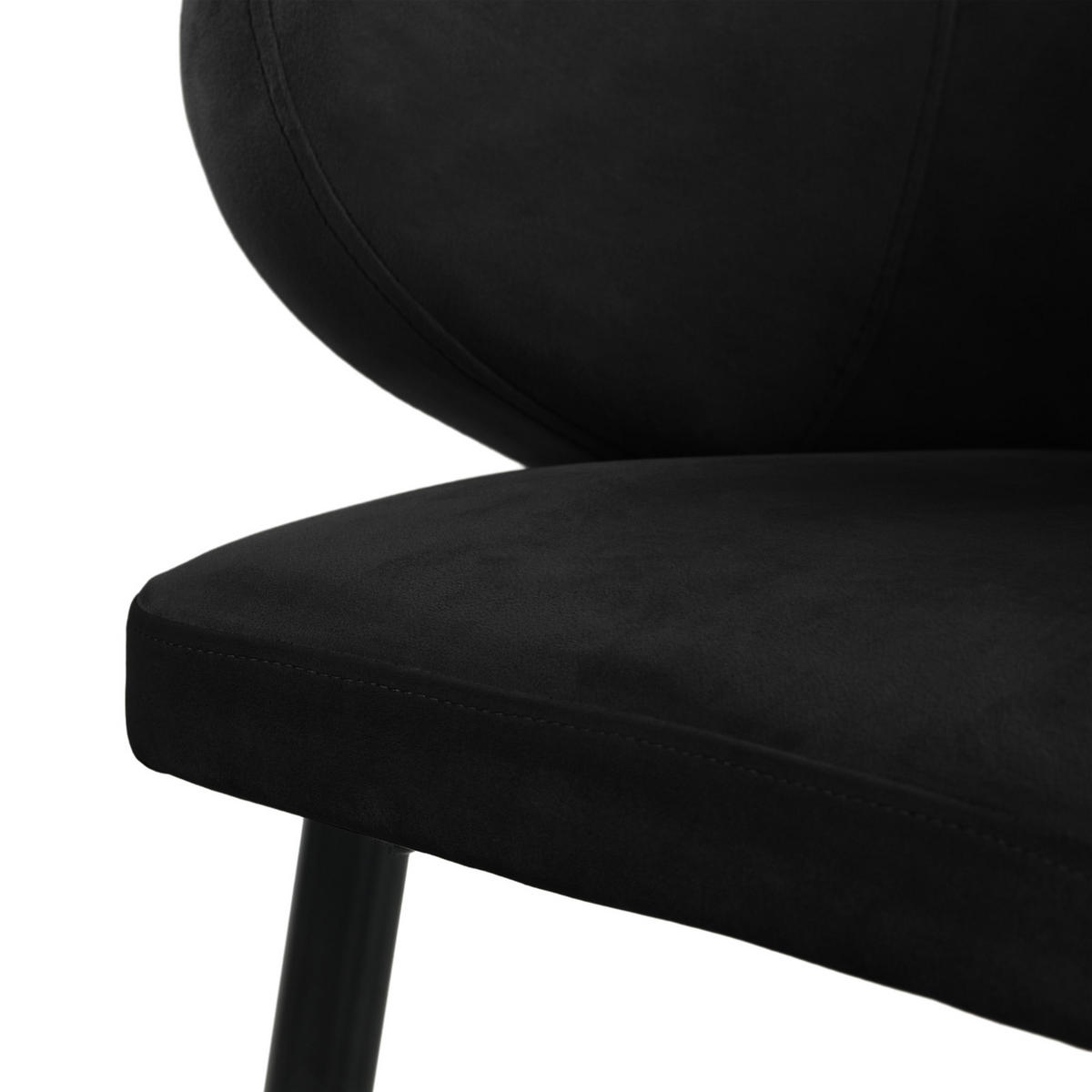 ESSZIMMERSTÜHLE AUDREY (2er Set) - Schwarz, Textil/Metall (57/77/56cm) - SVITA