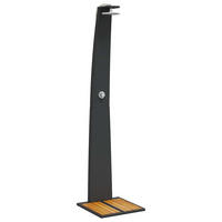 GARTENDUSCHE Schwarz 55/60/224 Cm Poly Rattan Und Akazienholz - Schwarz, Holz (55/224/60cm) - vidaXL