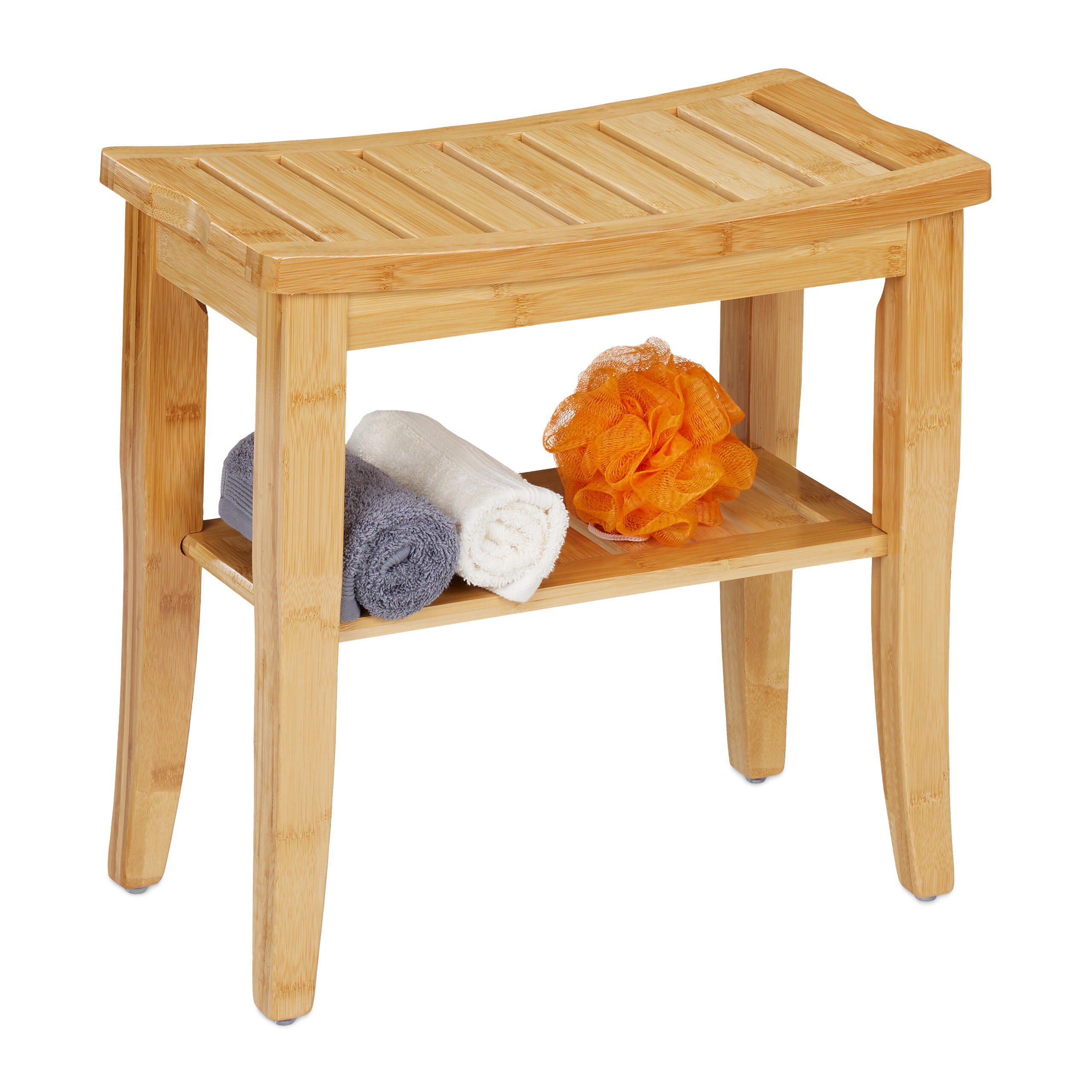TABURET natural bambus cu raft
