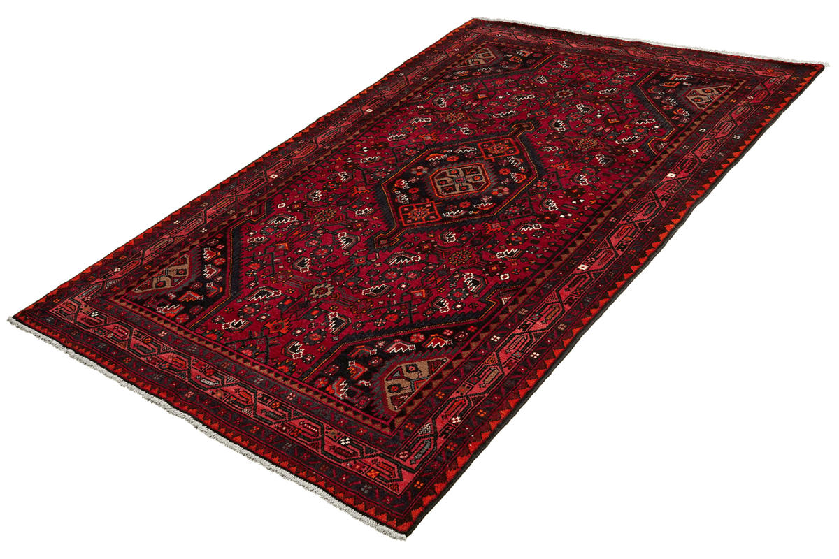 ORIENTTEPPICH handgeknüpft Assadabad Rot 221/127 cm Schurwolle - Rot, Textil (127/221cm) - Looma