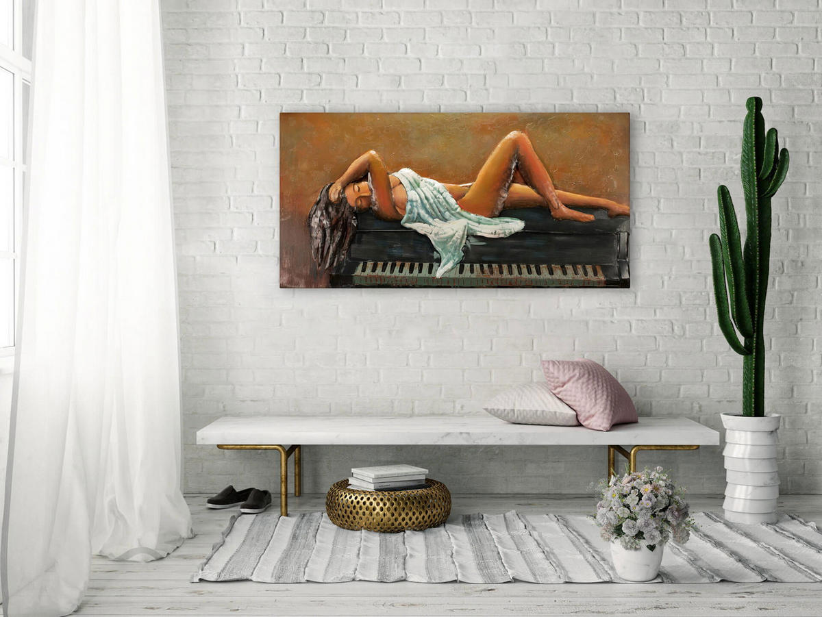 METALLBILD Weiß 120/60 cm - Weiß, Metall (5.28/60cm) - KUNSTLOFT