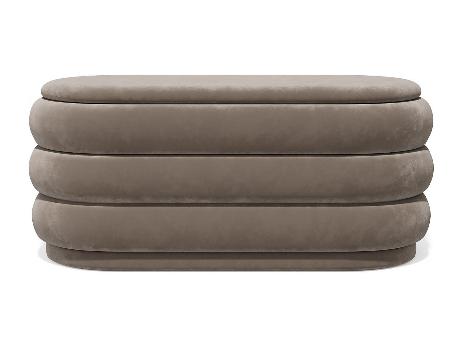 SITZBANK - 112 cmcm x 47 cmcm - Stoff, Samt - Taupe - ECAMBI - Taupe, Textil (112/49/47cm) - Vente-Unique