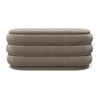 SITZBANK - 112 cmcm x 47 cmcm - Stoff, Samt - Taupe - ECAMBI - Taupe, Textil (112/49/47cm) - Vente-Unique