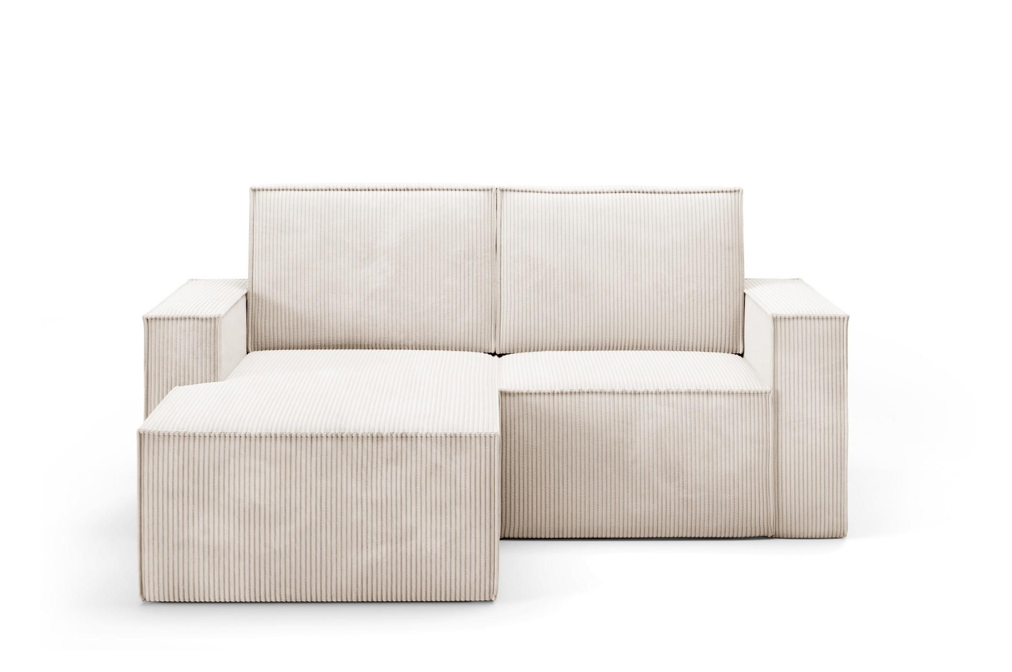 ECKSOFA Orto Beige, Zweisitzer Kordecksofa linke seite - Beige, Holzwerkstoff/Textil (180/141cm) - Bettso