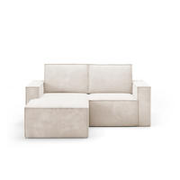 ECKSOFA Orto Beige, Zweisitzer Kordecksofa linke seite - Beige, Holzwerkstoff/Textil (180/141cm) - Bettso