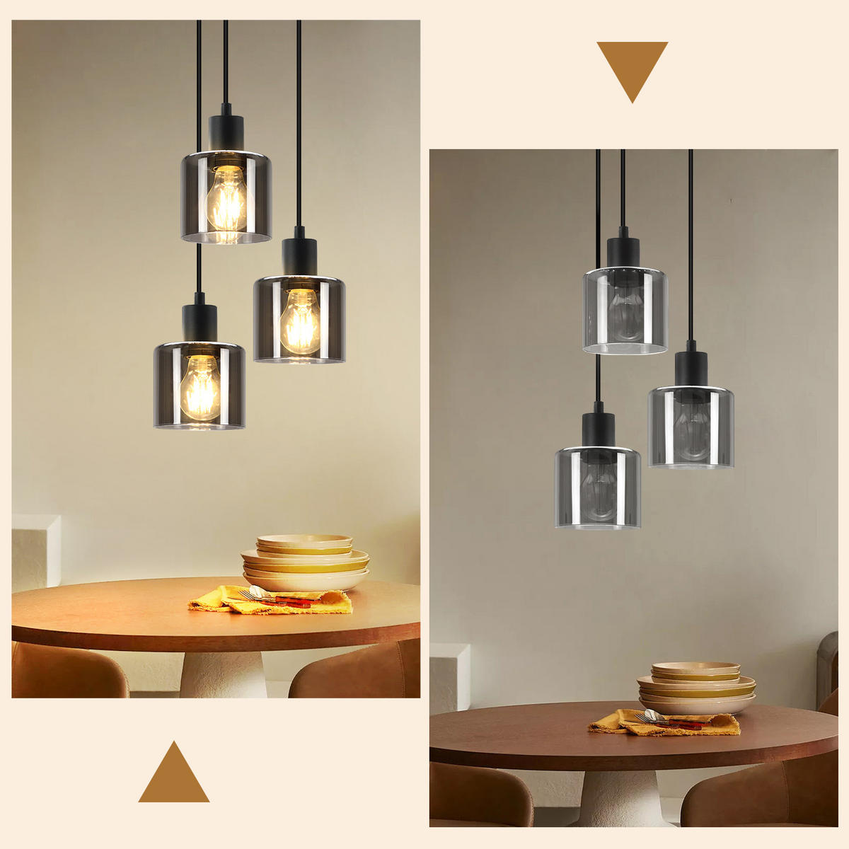 PENDELLEUCHTE Gabriella 26/26/195 cm - Schwarz, Metall (26/26/195cm) - ZMH