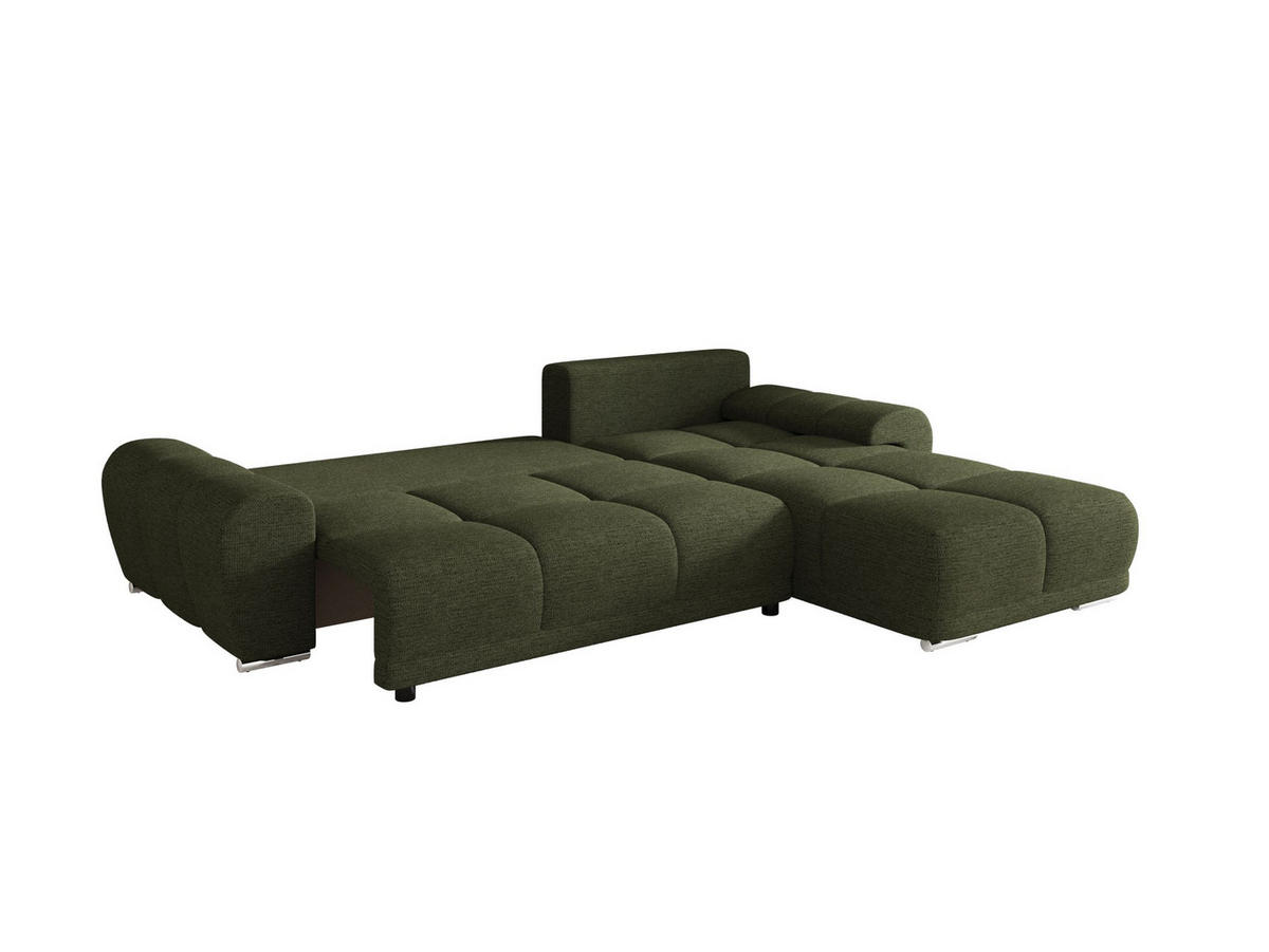 ECKSOFA BEGA L Rechts ARAGON 39 mit Schlaffunktion - Grün, Textil (289/185cm) - Bedante