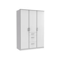 KLEIDERSCHRANK Click in Weiß - Drehtürenschrank 135 cm Breite ohne Spiegel - Weiß, Holzwerkstoff (135/199/58cm)