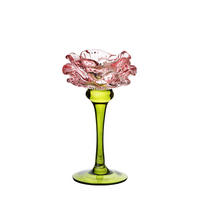 KERZENHALTER Julietta rosa 10/10/16 cm Glas - Rosa, Glas (10/16/10cm) - Mondex
