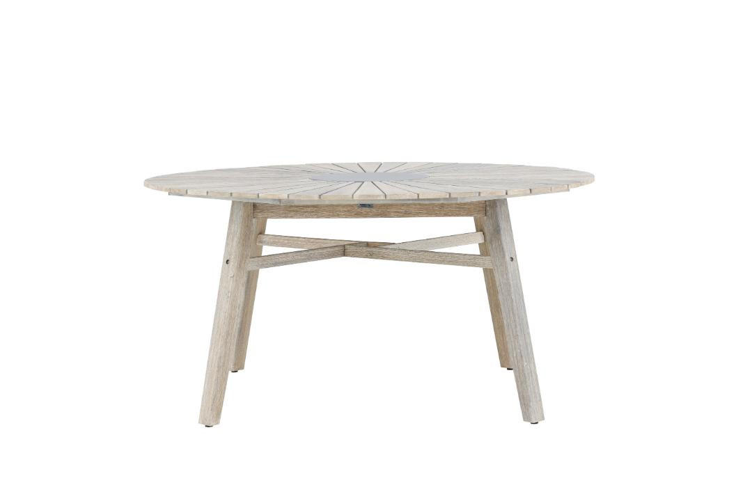 GARTENTISCH, Rives, Whitewash, Akazie., 150 x 150 x 75 cm - Weiß, Holz (150/150/75cm) - ebuy24
