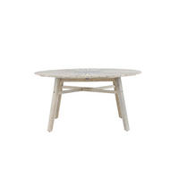 GARTENTISCH, Rives, Whitewash, Akazie., 150 x 150 x 75 cm - Weiß, Holz (150/150/75cm) - ebuy24