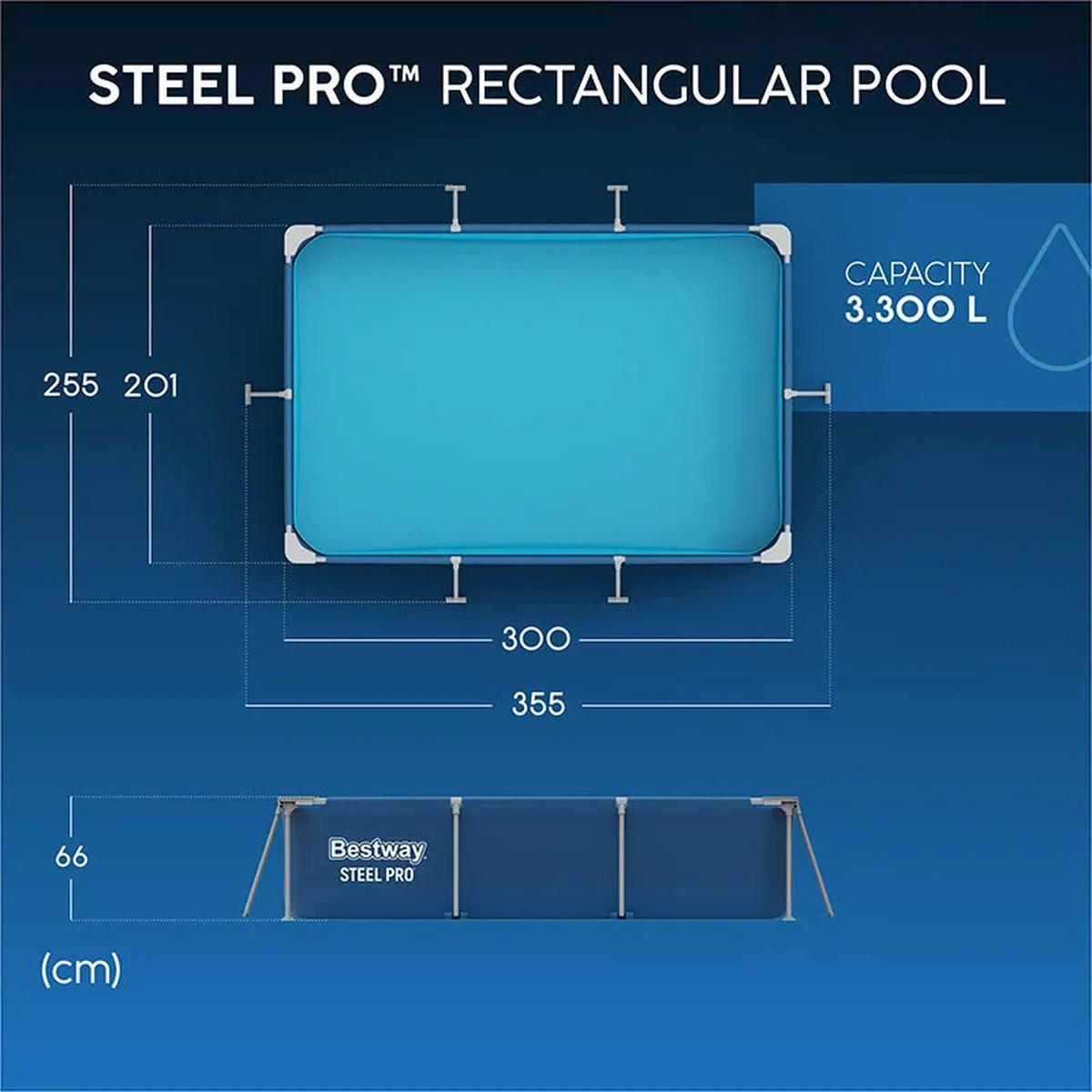 POOLSET 56411 BLAU 300X201CM - Blau, Textil (300/66cm) - Kaket