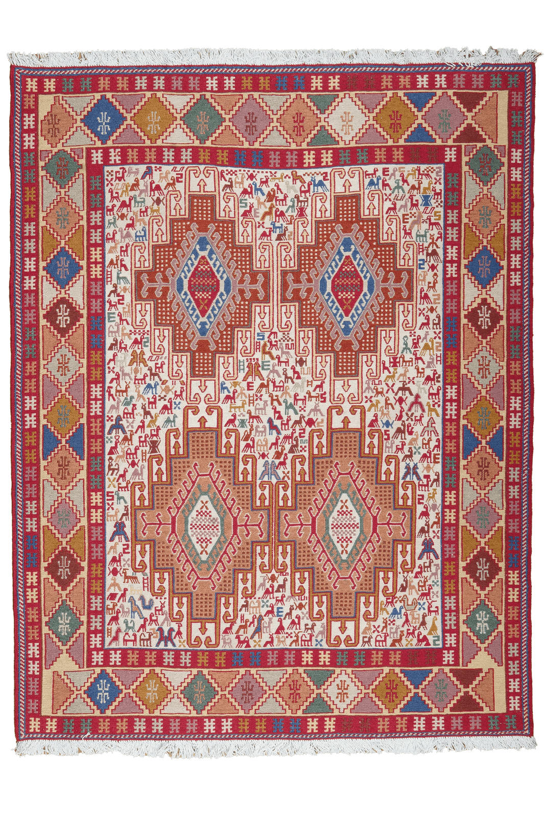 Looma Kelim-Teppich Beige 110x143 cm