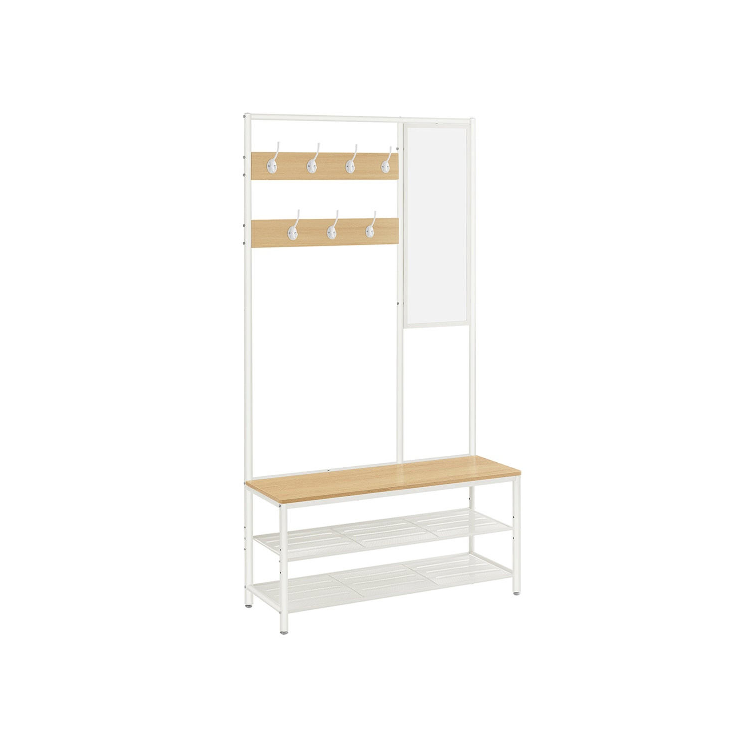 GARDEROBENSTÄNDER DUBLIN - Weiß, Holzwerkstoff (98/180/35cm) - Hansiro