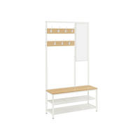 GARDEROBENSTÄNDER DUBLIN - Weiß, Holzwerkstoff (98/180/35cm) - Hansiro