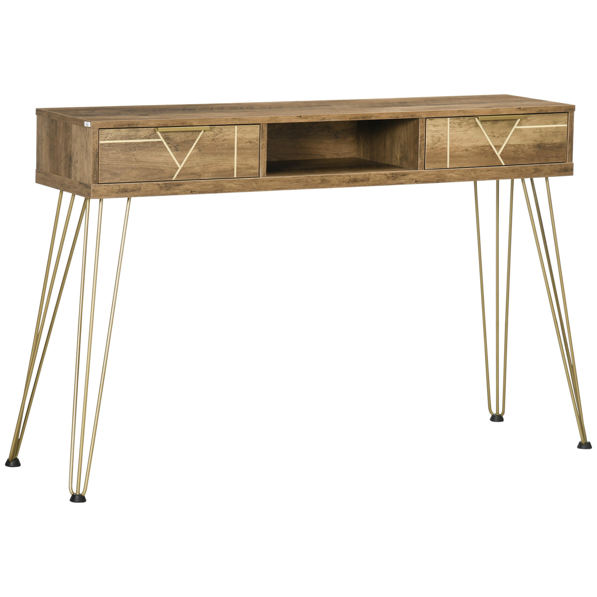 KONSOLENTISCH Bronze Melamin in Holzoptik Stahl 1 Stück - Braun, Kunststoff (120/29/79cm) - GiPP