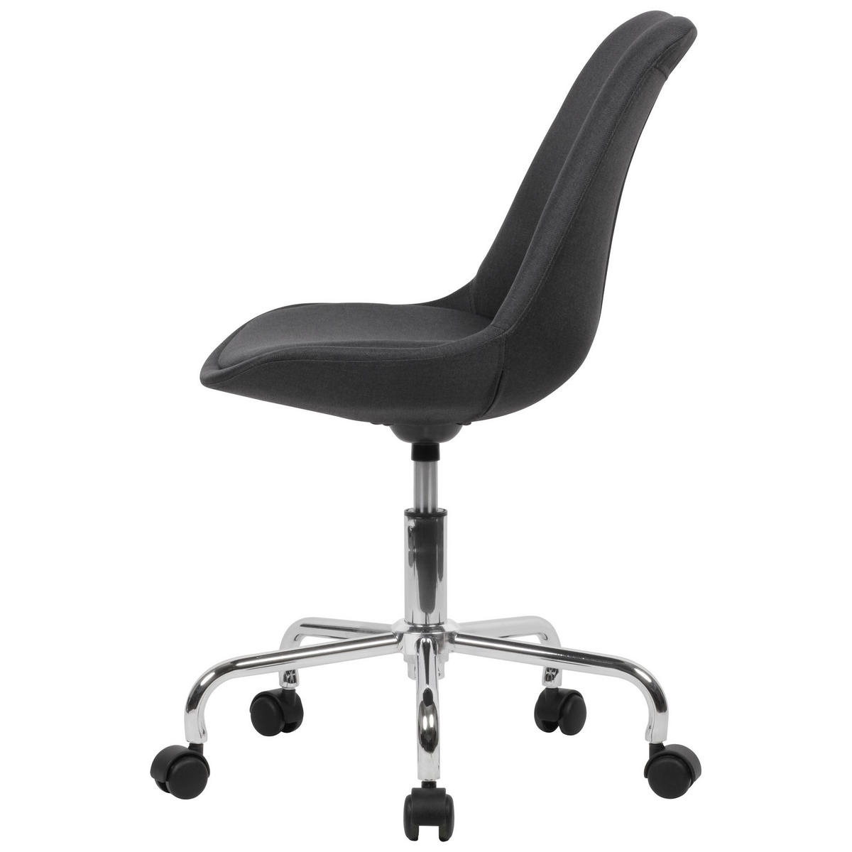 SCHALENSTUHL mit 360° Drehfunktion MESCHIO, Schwarz 65x65x94 cm - Silberfarben/Schwarz, Textil/Metall (65/94/65cm) - KADIMA DESIGN