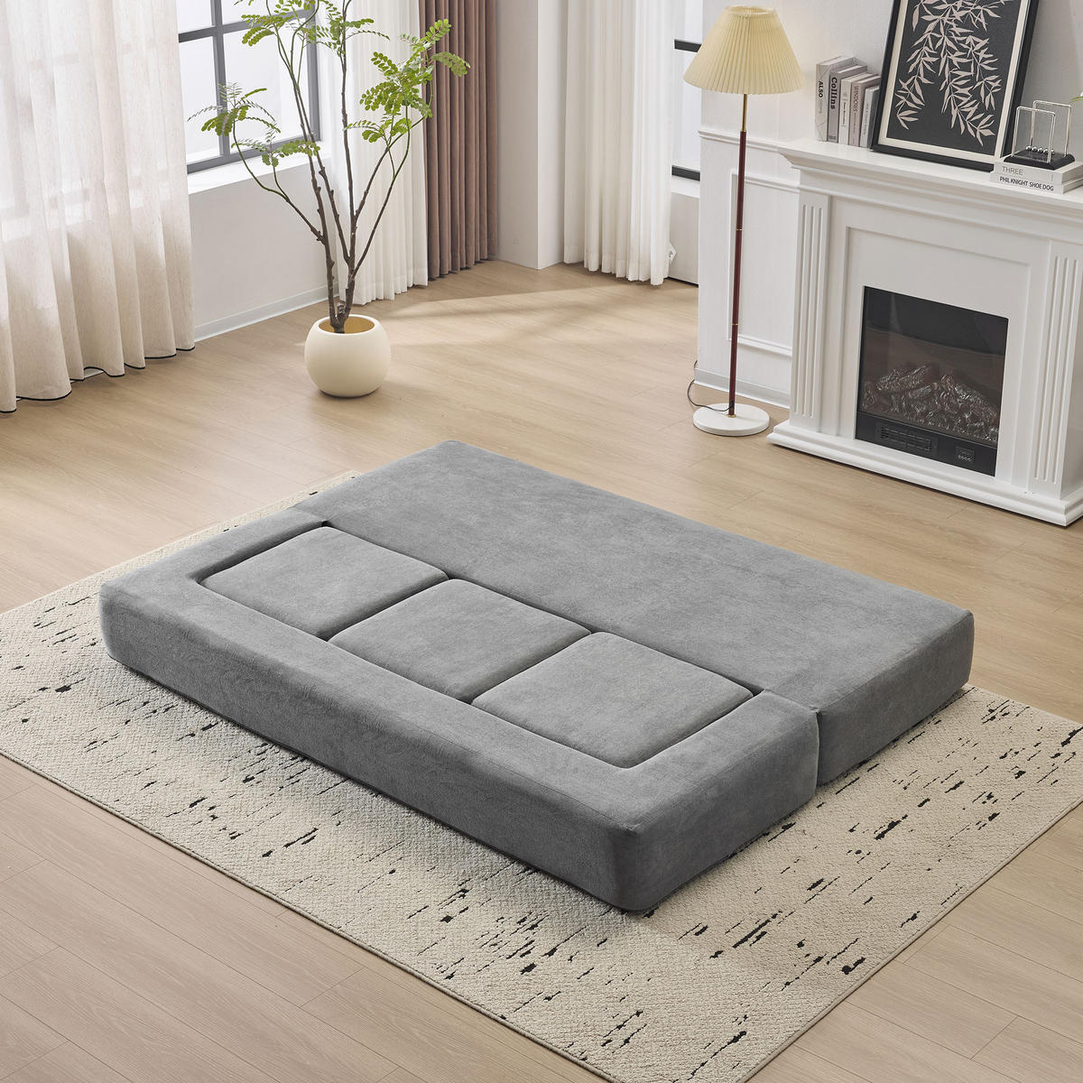 SCHLAFSOFA DE-34995 modular mit Schlaffunktion Grau - Grau, Textil (75.5/50/201cm) - ComfortXL