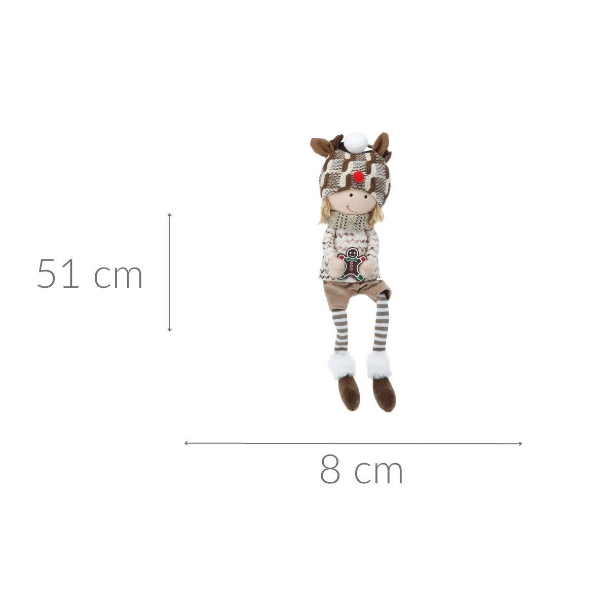 WEIHNACHTSFIGUR aus Plüsch 12/8/51 cm - Beige, Textil (8/51/12cm) - Home Styling Collection